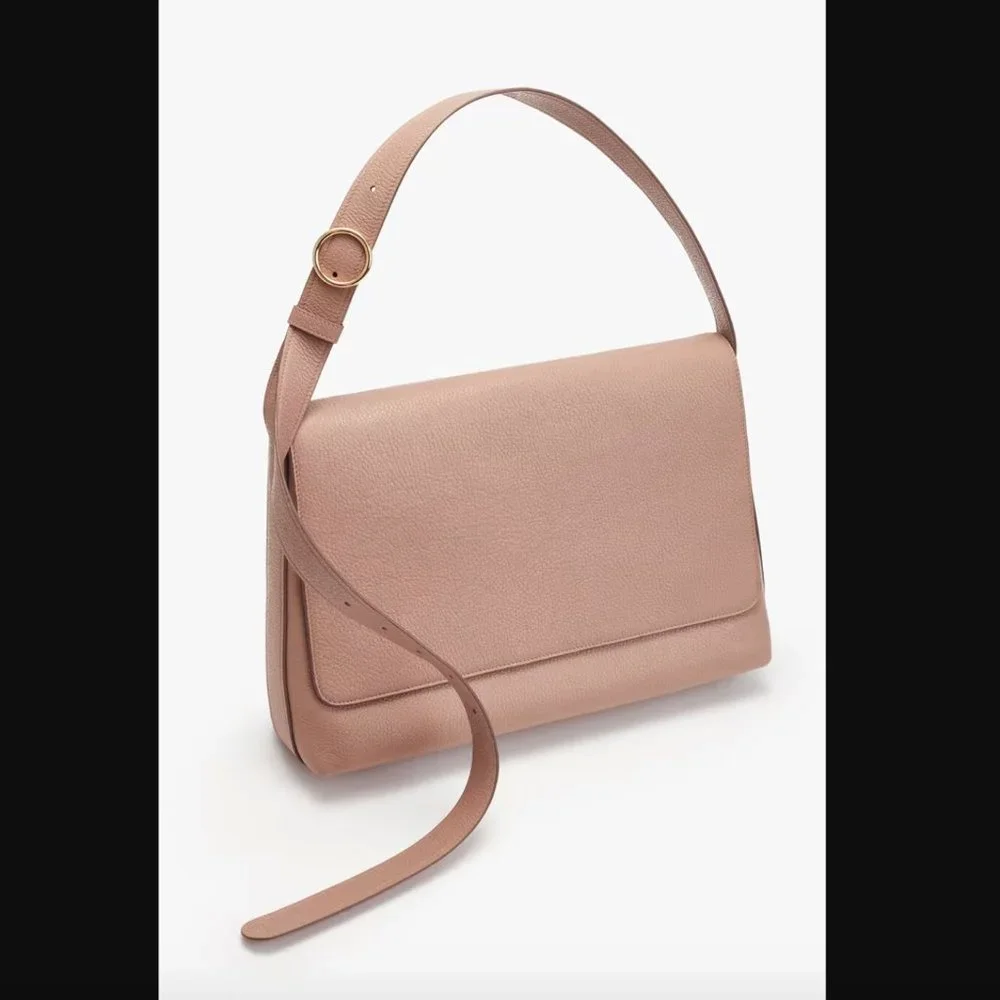 NWT Cuyana Messenger Bag in Soft Rose Pebbled Leather 13